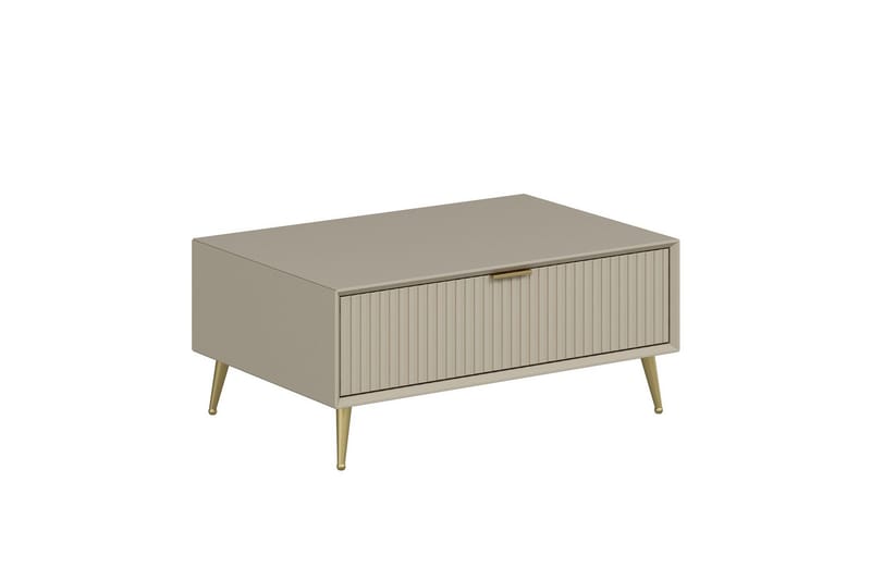 Luxe 90 cm Rektangulært Sofabord med Skuffer i Træ - Beige - Møbler - Borde - Sofabord