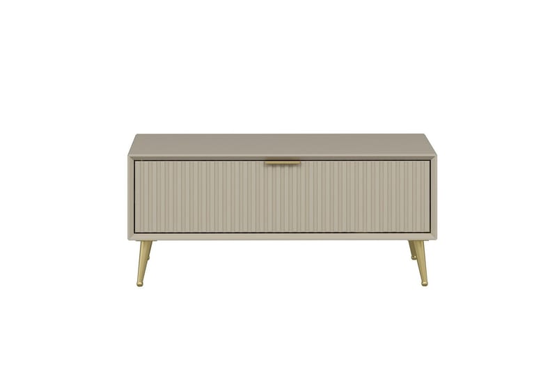 Luxe 90 cm Rektangulært Sofabord med Skuffer i Træ - Beige - Møbler - Borde - Sofabord