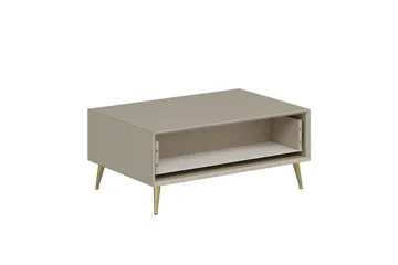 Luxe 90 cm Rektangulært Sofabord med Skuffer i Træ - Beige - Møbler - Borde - Sofabord