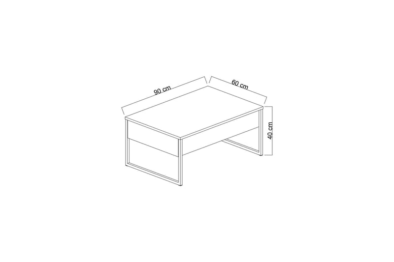 Luxe Sofabord 90 cm - Antracit/Sølv - Møbler - Borde - Sofabord