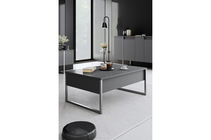 Luxe Sofabord 90 cm - Antracit/Sølv - Møbler - Borde - Sofabord