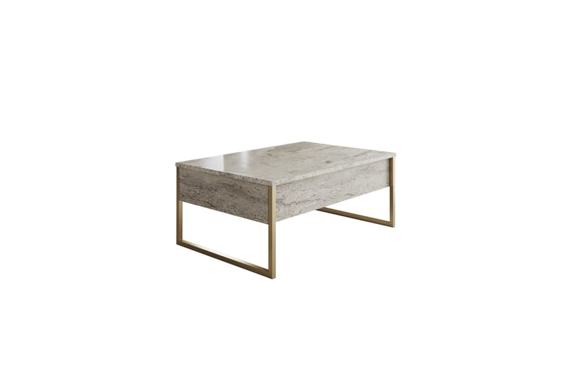 Luxe Sofabord 90 cm - Beige/Guld - Møbler - Borde - Sofabord