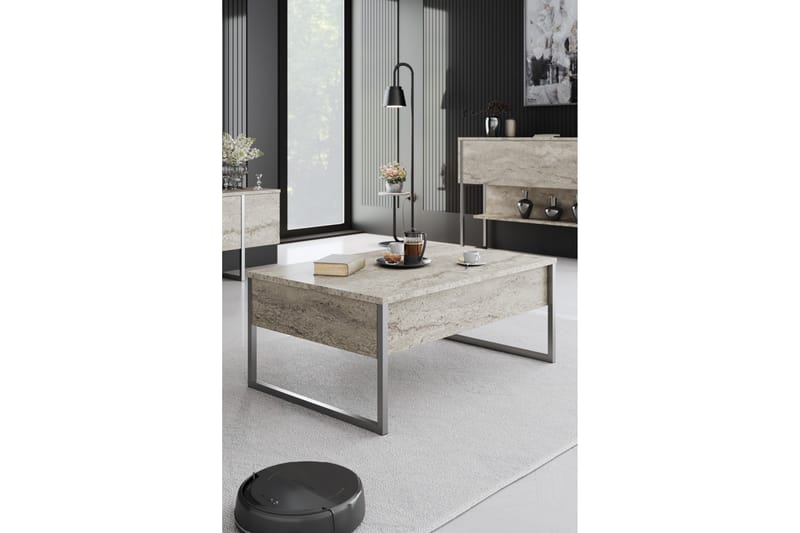 Luxe Sofabord 90 cm - Beige/Sølv - Møbler - Borde - Sofabord