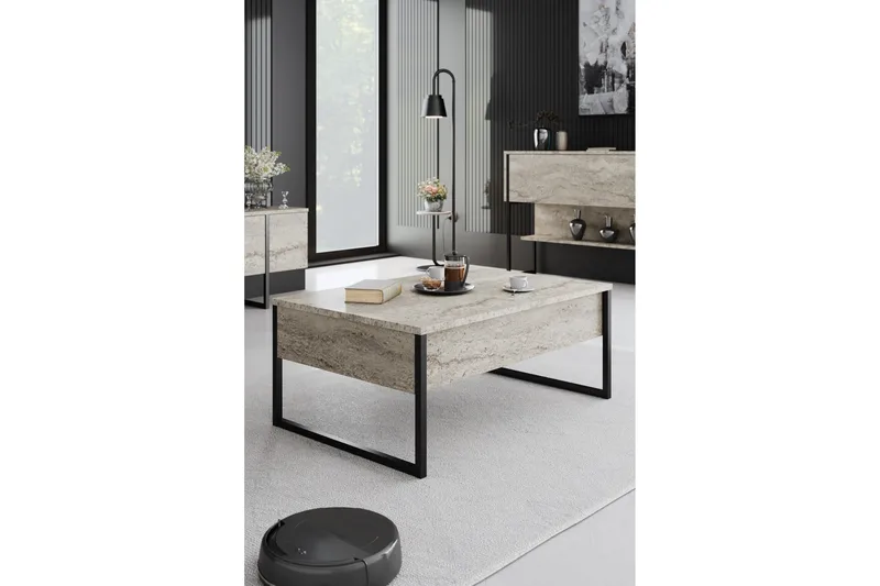 Luxe Sofabord 90 cm - Beige/Sort - Møbler - Borde - Sofabord