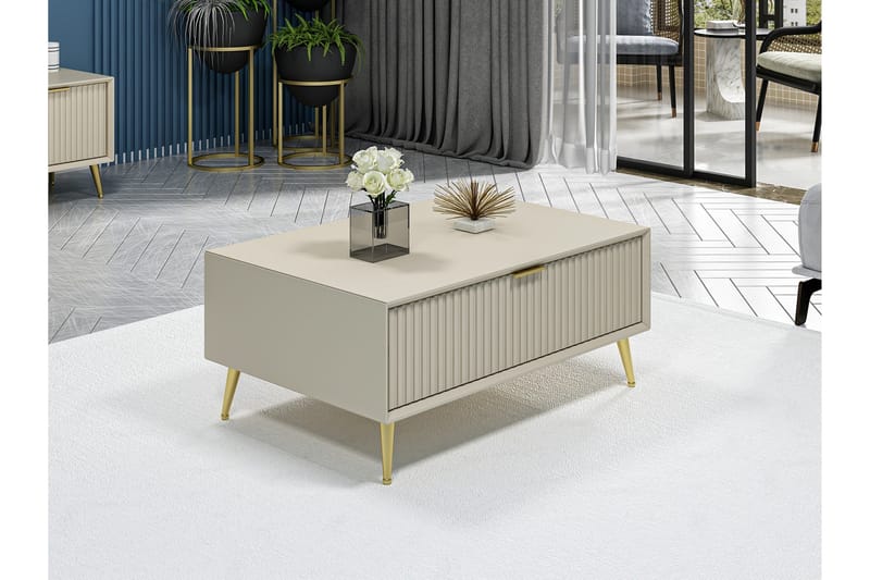 Luxe Sofabord 90 cm, Sandsten