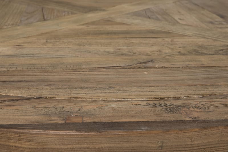 Lyon Spisebordssæt 150 cm Rundt med 6 Tuva Lænestole - Vintage Elm/Hvid/Brun PU - Møbler - Borde - Spisebordssæt