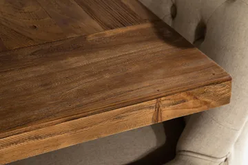 Lyon Spisebordssæt med udtræk 200 cm med 6 Viktoria Armstole - Brunt Træ / Natur Beige - Møbler - Borde - Spisebordssæt