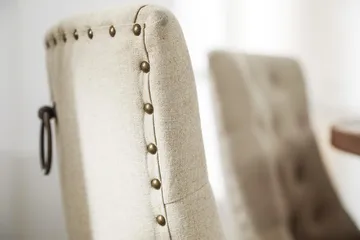 Lyon Spisegruppe Ø150 cm Rund med 6 Viktoria Stole - Vintage Natur / Hvid / Beige - Møbler - Borde - Spisebordssæt