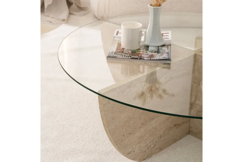 Makhan Sofabord 90 cm - Beige - Møbler - Borde - Sofabord