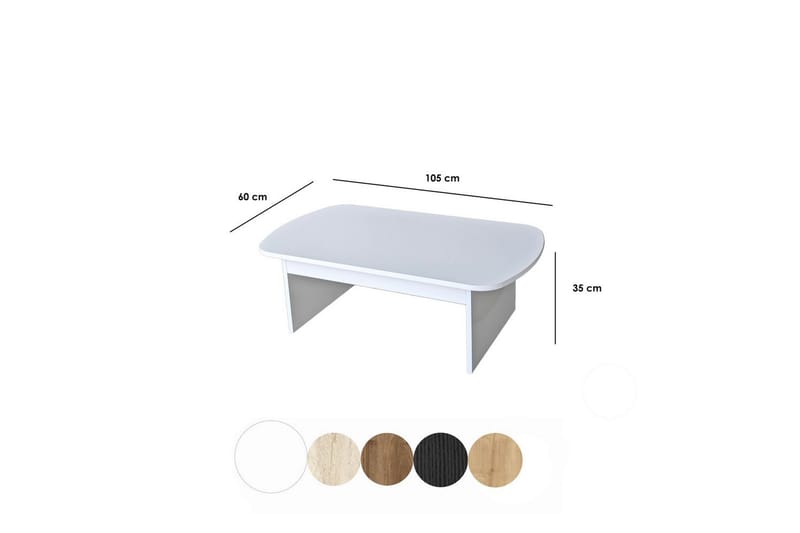Malo Sofabord 105 cm - Hvid - Møbler - Borde - Sofabord