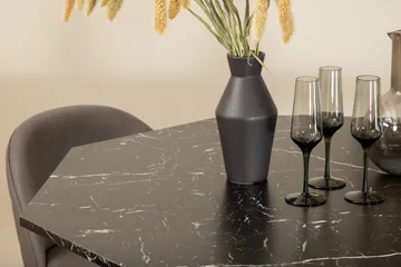 Marbs rundt spisebord med 4 stk. Velvet spisebordsstole - Møbler - Borde - Spisebordssæt