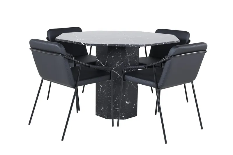 Marbs spisebord 110 cm rundt med 4 Tvista barstole