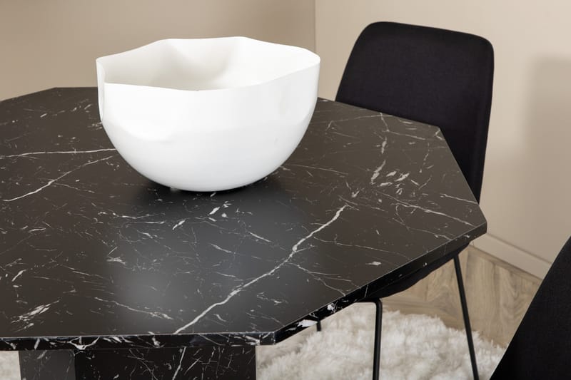 Marbs Spisebordssæt 110 cm Rund med 4 Muce Stole - Svart - Møbler - Borde - Spisebordssæt