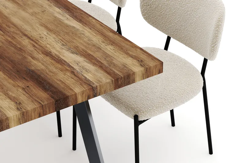 Marcelen Udtrækkeligt Spisebord med 4 Gemmiano Stole - Brun - Møbler - Borde - Spisebordssæt