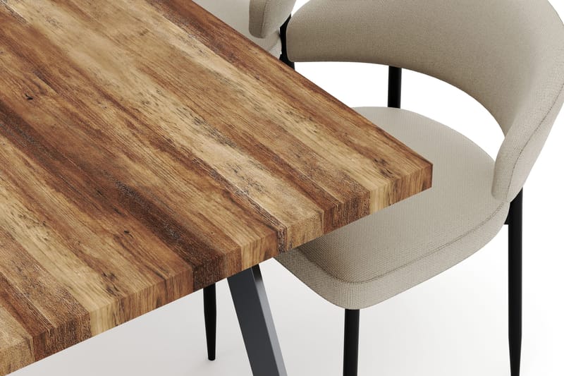 Marcelen Udtrækkeligt Spisebord med 4 Sawako Stole - Brun - Møbler - Borde - Spisebordssæt