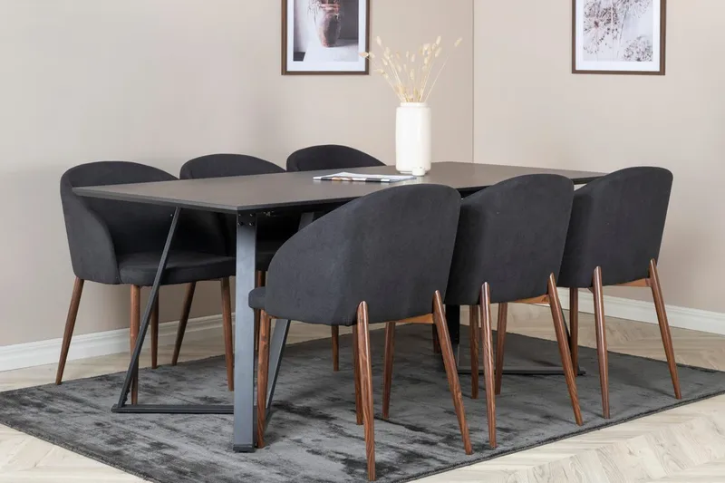 Marina spisebord 180 cm med 6 Arch spisebordsstole