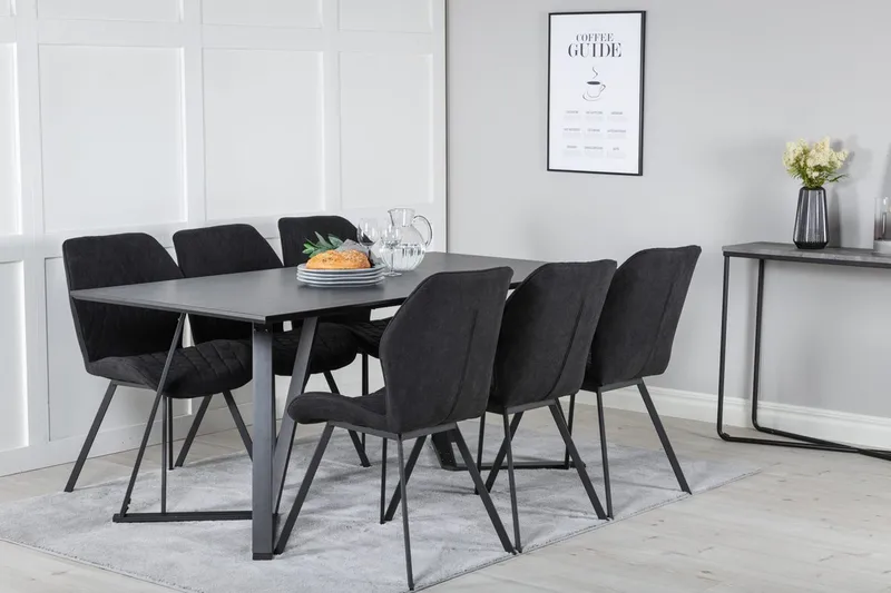 Marina spisebord 180 cm med 6 Gemma spisebordsstole