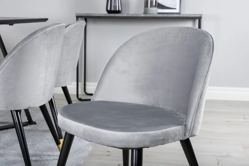 Marina Spisebord 180 cm med 6 Valeri Spisebordsstole i Velour