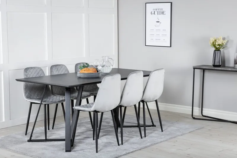 Marina spisebord 180 cm med 6 Polar spisebordsstole