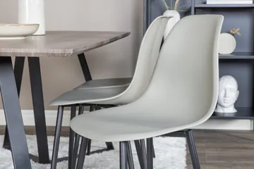 Marina Spisebordssæt 180 cm Rektangulær med 6 Polar Stole - Svart - Møbler - Borde - Spisebordssæt