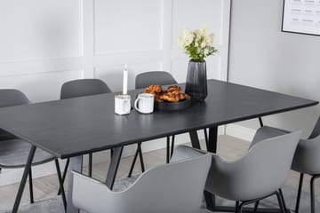 Marina Spisebordssæt 180 cm rektangulært med 6 Comfort stole - Sort - Møbler - Borde - Spisebordssæt