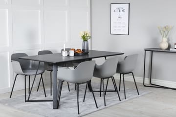Marina Spisebordssæt 180 cm rektangulært med 6 Comfort stole - Sort - Møbler - Borde - Spisebordssæt