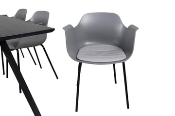 Marina Spisebordssæt 180 cm rektangulært med 6 Comfort stole - Sort - Møbler - Borde - Spisebordssæt