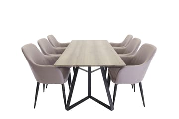 Marina Spisegruppe 180 cm Rektangulær med 6 Comfort stole