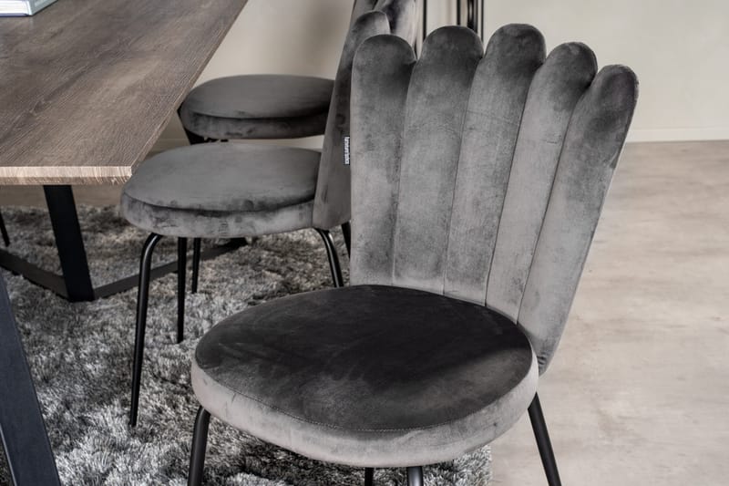 Marina Spisegruppe 180 cm Rektangulær med 6 Limhamn stole - Svart - Møbler - Borde - Spisebordssæt