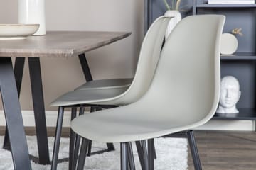 Marina Spisegruppe 180 cm Rektangulær med 6 Polar stole - Sort - Møbler - Borde - Spisebordssæt