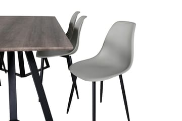 Marina Spisegruppe 180 cm Rektangulær med 6 Polar stole - Sort - Møbler - Borde - Spisebordssæt