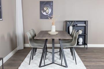 Marina Spisegruppe 180 cm Rektangulær med 6 Polar stole - Sort - Møbler - Borde - Spisebordssæt