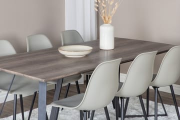 Marina Spisegruppe 180 cm Rektangulær med 6 Polar stole - Sort - Møbler - Borde - Spisebordssæt