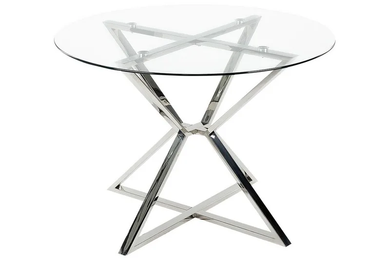 Matbord Transparent, Silver