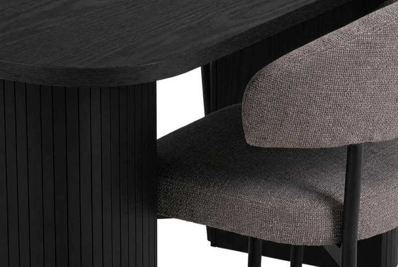 Matgrupp Bark Svart|Greige - Møbler - Borde - Spisebordssæt