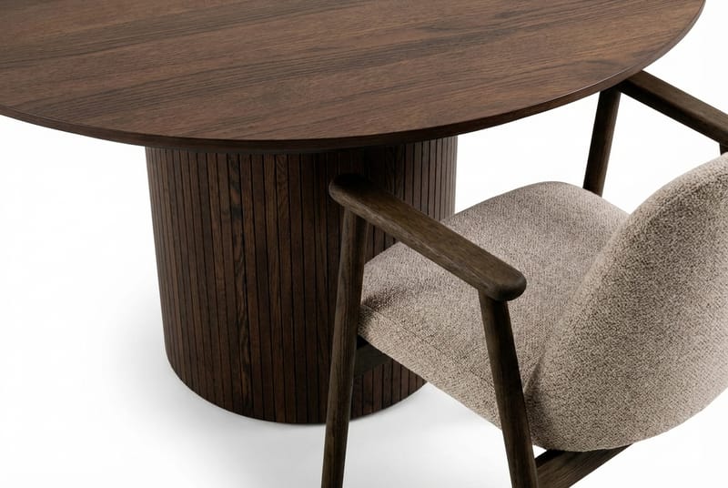 Matgrupp Bark Valnöt|Greige - Møbler - Borde - Spisebordssæt