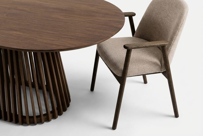 Matgrupp Bark Valnöt|Greige - Møbler - Borde - Spisebordssæt