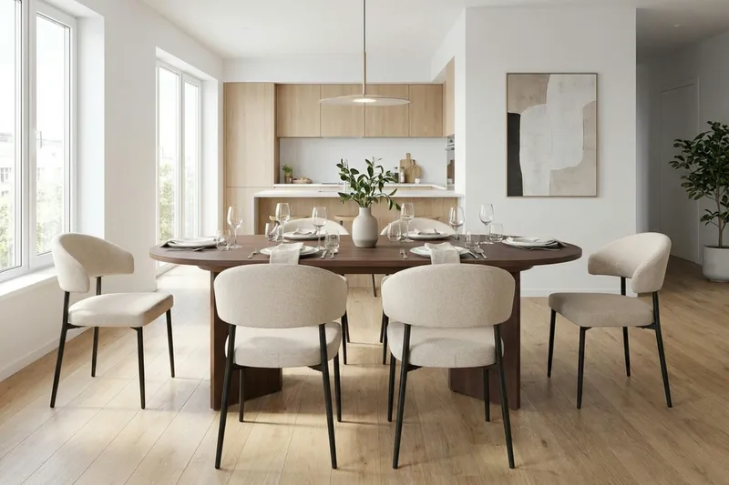 Matgrupp Nordure Beige/Svart - Møbler - Borde - Spisebordssæt