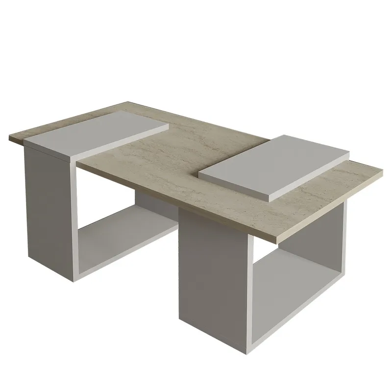 Matris Sofabord 90x37x46,6 cm, Grey og Travertine