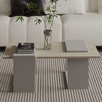 Matris Sofabord 90x37x46,6 cm - Grey og Travertine - Møbler - Borde - Sofabord