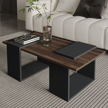 Matris Sofabord 90x37x46,6 cm - Valnød/Antracit - Møbler - Borde - Sofabord