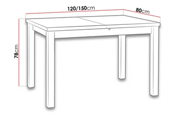 Max Spisebord 120x80x78 cm - Møbler - Borde - Spisebord og køkkenbord