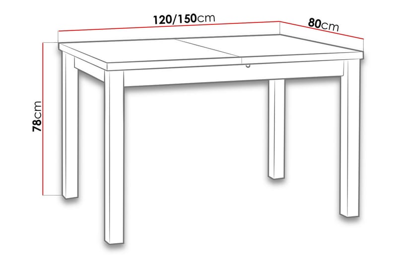 Max Spisebord 120x80x78 cm - Møbler - Borde - Spisebord og køkkenbord