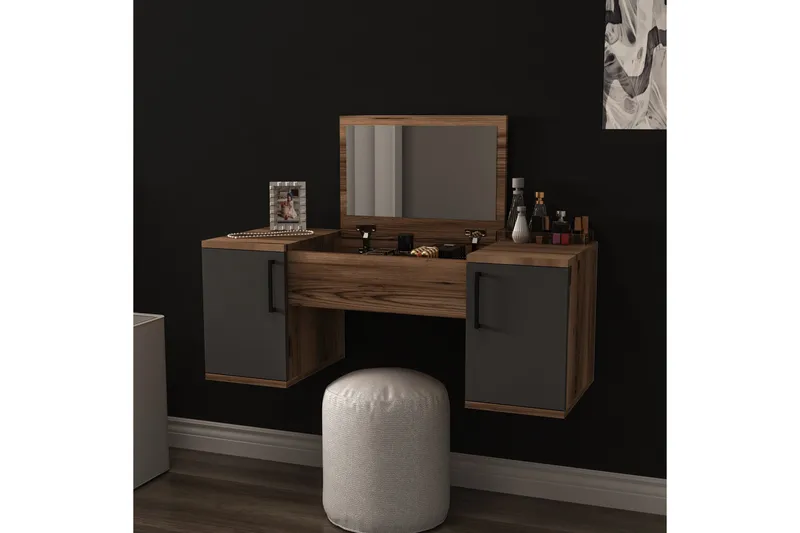 Mercan Sminkebord 100 cm - Lysbrun/Antracit - Møbler - Borde - Sminkebord & konsolbord
