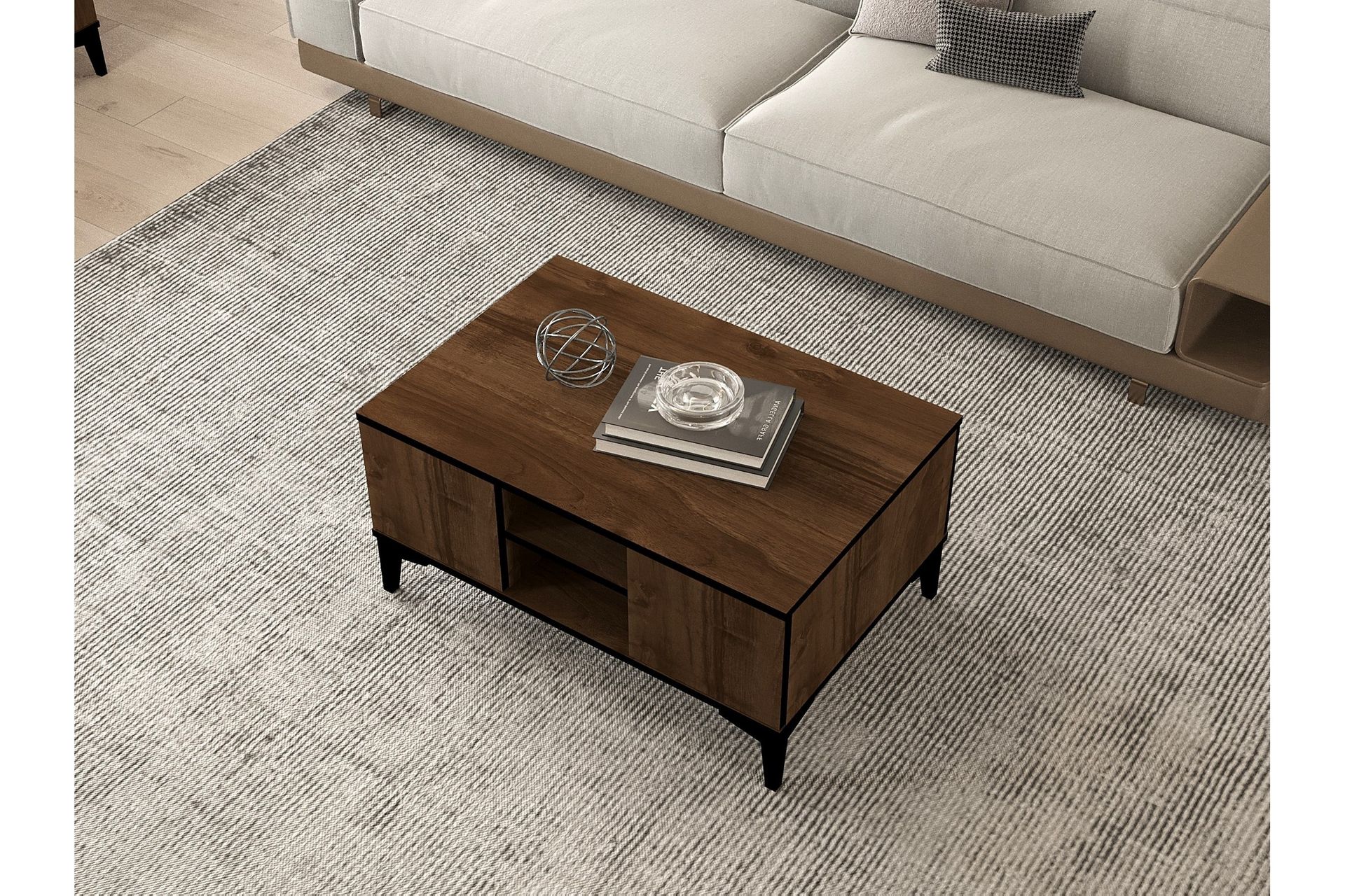 Meslek Sofabord 90 cm - Valnød/Sort - Møbler - Borde - Sofabord