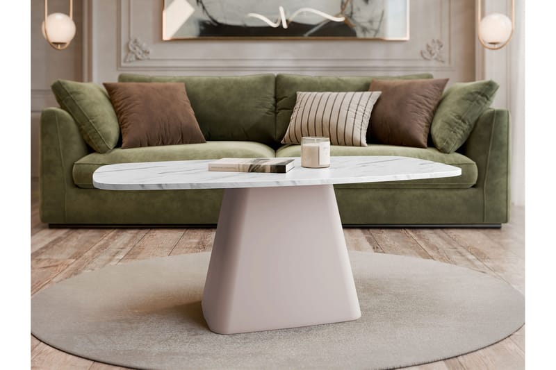 Meylor Sofabord 120 cm - Hvid/Beige - Møbler - Borde - Sofabord