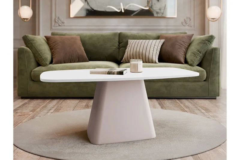 Meylor Sofabord 120 cm - Hvid/Beige - Møbler - Borde - Sofabord