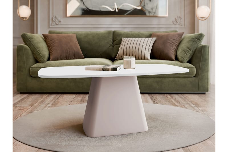 Meylor Sofabord 120 cm - Hvid/Beige - Møbler - Borde - Sofabord