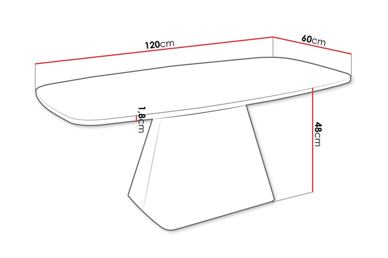Meylor Sofabord 120 cm - Hvid/Sort - Møbler - Borde - Sofabord