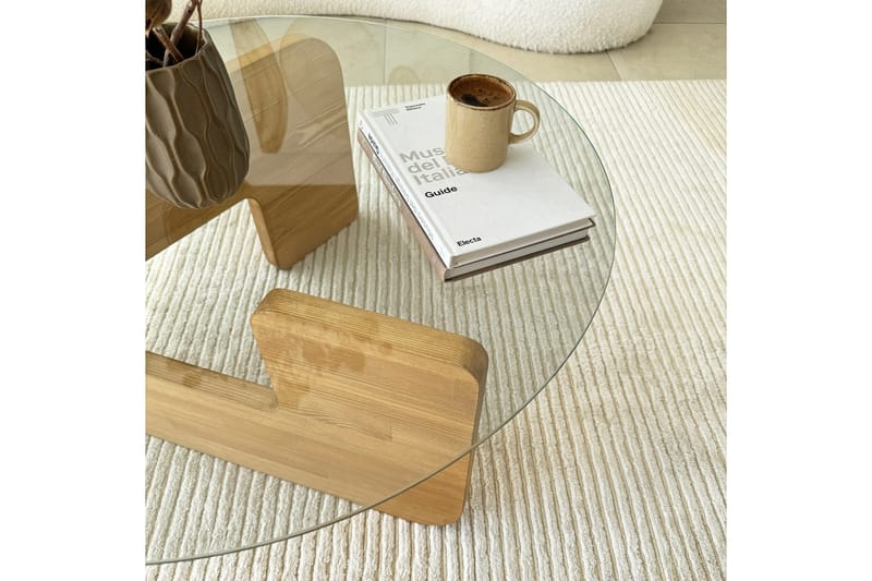Mijara Sofabord 75 cm - Eg/Transparent - Møbler - Borde - Sofabord